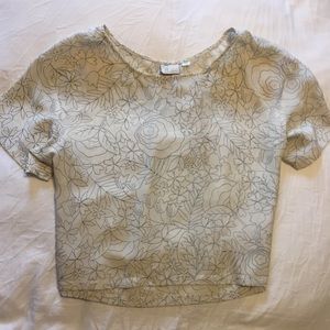 Cropped Anthropologie Silk Blouse